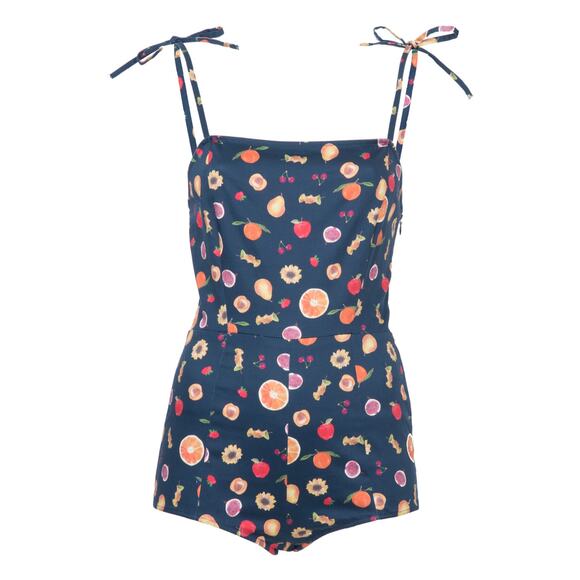 LHD Sainte Maxime BodySuit, Retro Mini Fruit Navy Blue, 2 - Picture 2 of 10